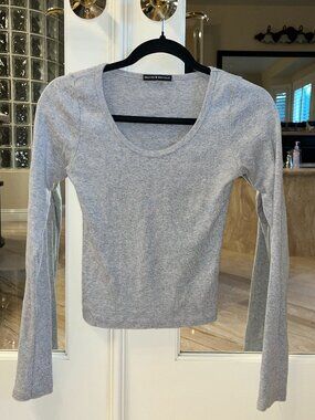 Brandy Melville Grey Long Sleeve Top